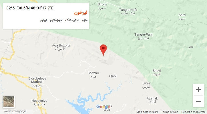 روستای لیرخون بر روی نقشه
