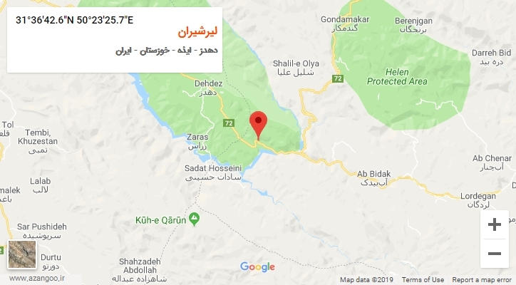 روستای لیرشیران بر روی نقشه