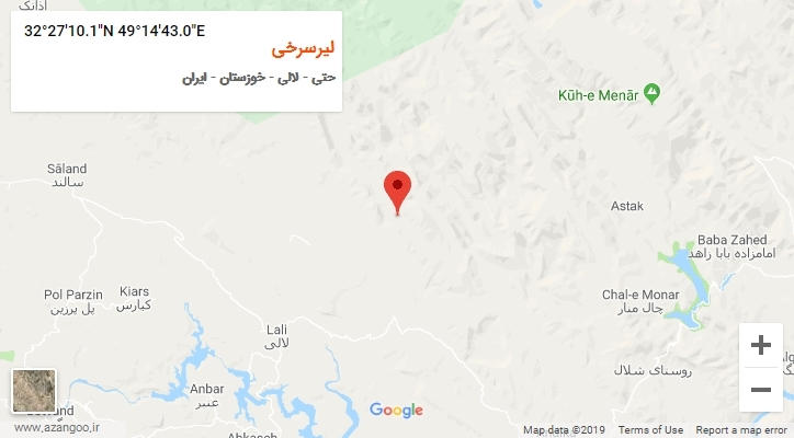 روستای لیرسرخی بر روی نقشه