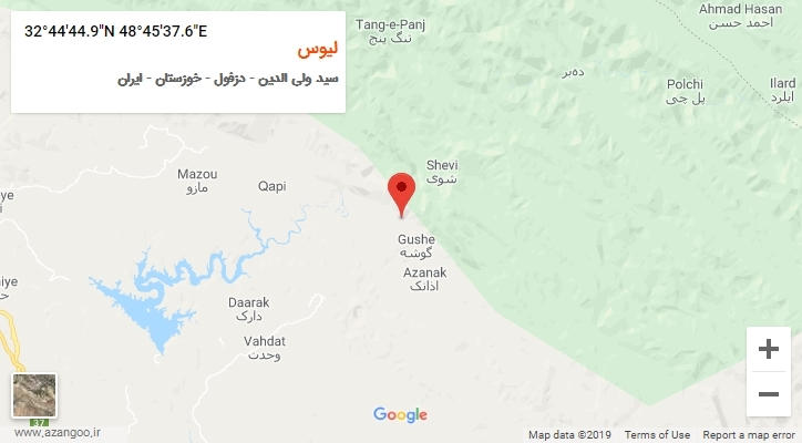 روستای لیوس بر روی نقشه