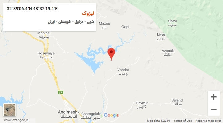 روستای لیزوک بر روی نقشه