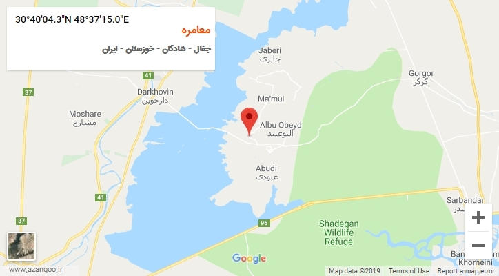روستای معامره بر روی نقشه