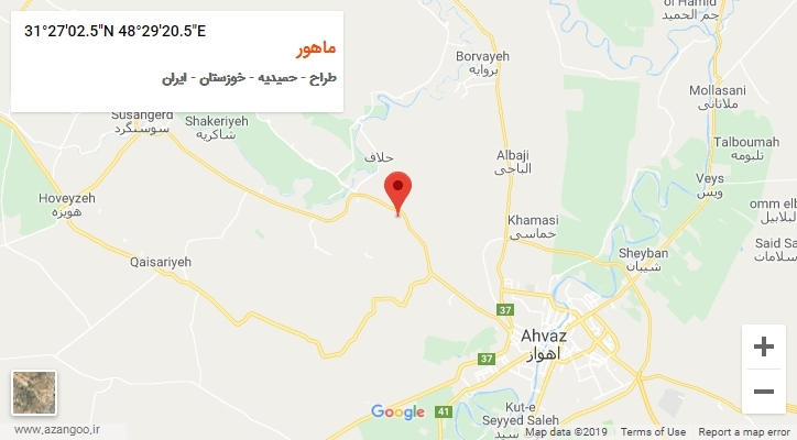روستای ماهور بر روی نقشه