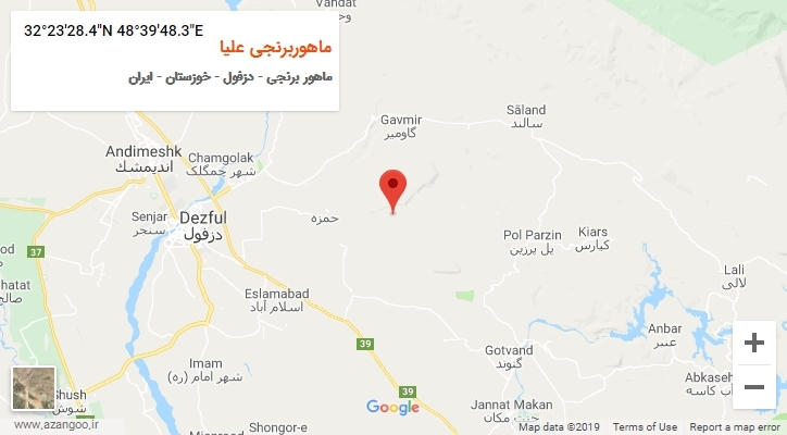 روستای ماهوربرنجی علیا بر روی نقشه