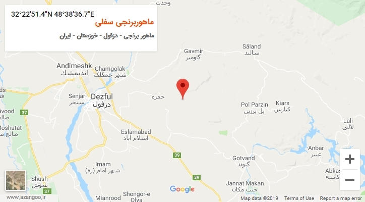 روستای ماهوربرنجی سفلی بر روی نقشه