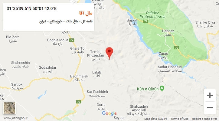 روستای مال آقا بر روی نقشه