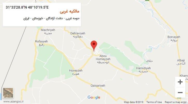 روستای مالکیه غربی بر روی نقشه