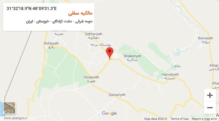 روستای مالکیه سفلی بر روی نقشه