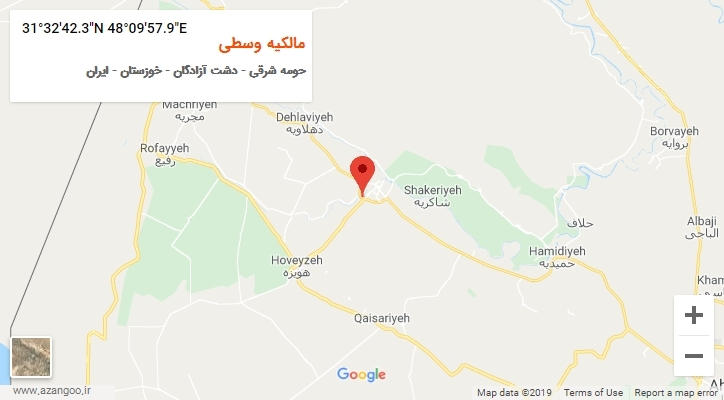روستای مالکیه وسطی بر روی نقشه
