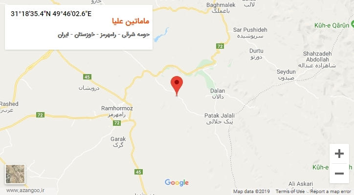 روستای ماماتین علیا بر روی نقشه