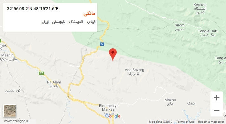 روستای مانکی بر روی نقشه