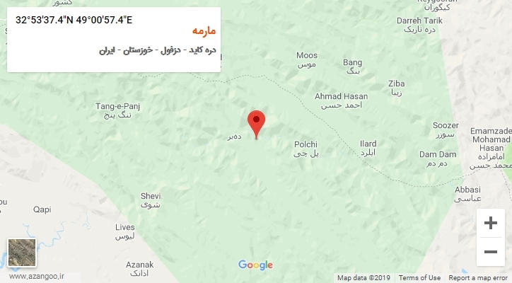 روستای مارمه بر روی نقشه