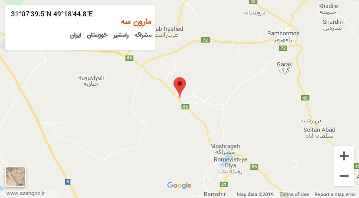 روستای مارون سه بر روی نقشه