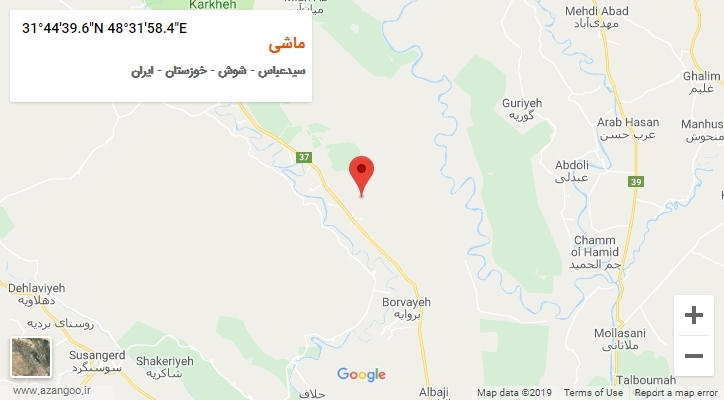 روستای ماشی بر روی نقشه