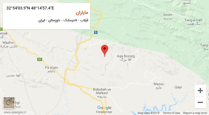 روستای مایاران بر روی نقشه