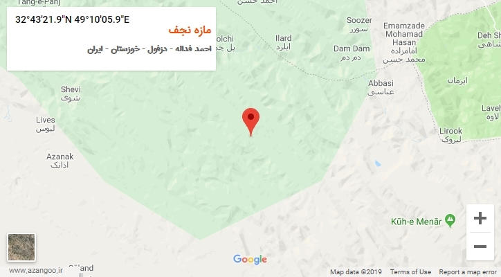 روستای مازه نجف بر روی نقشه