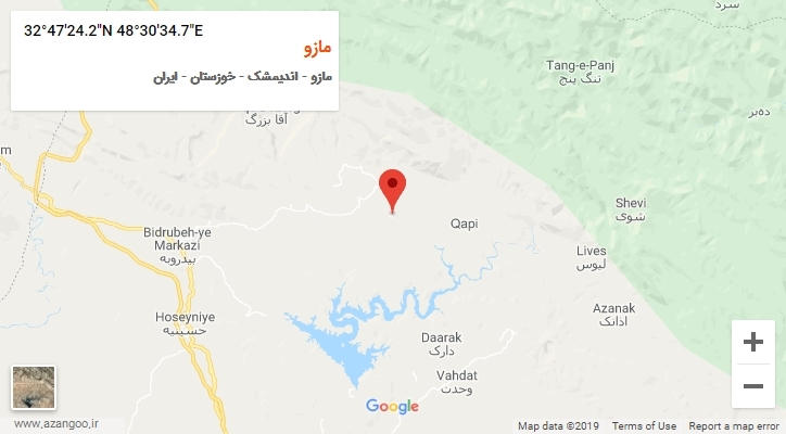 روستای مازو بر روی نقشه