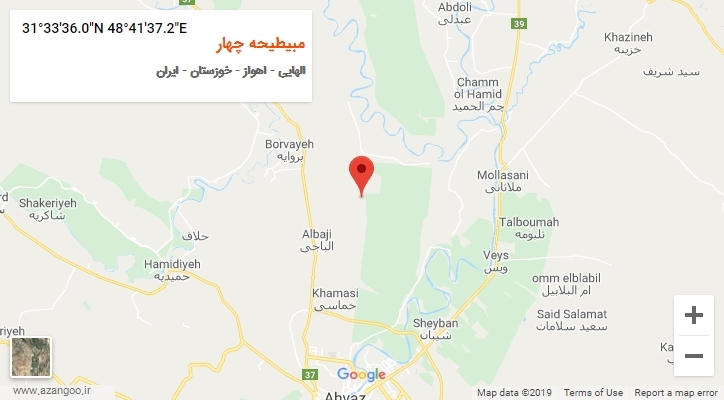 روستای مبیطیحه چهار بر روی نقشه