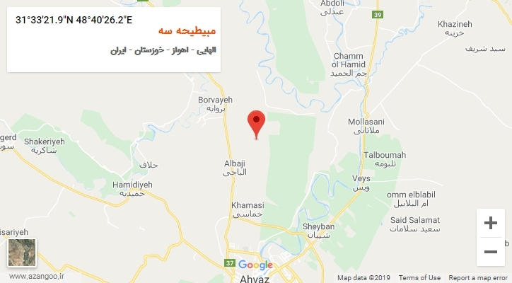 روستای مبیطیحه سه بر روی نقشه