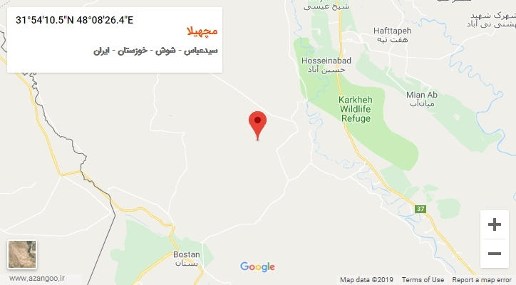 روستای مچهیلا بر روی نقشه
