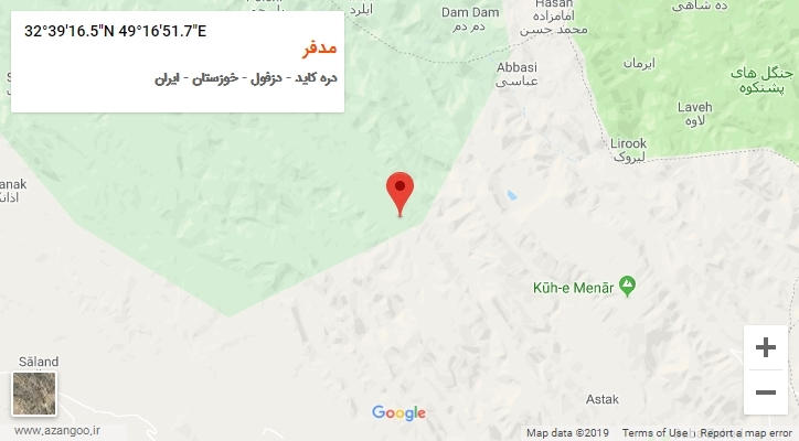 روستای مدفر بر روی نقشه