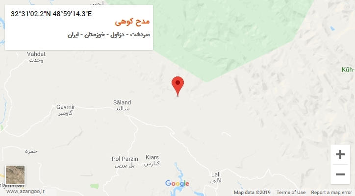 روستای مدح کوهی بر روی نقشه