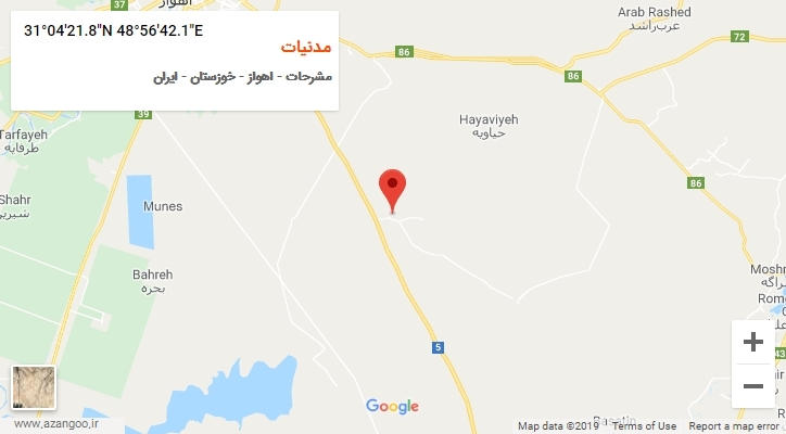 روستای مدنیات بر روی نقشه