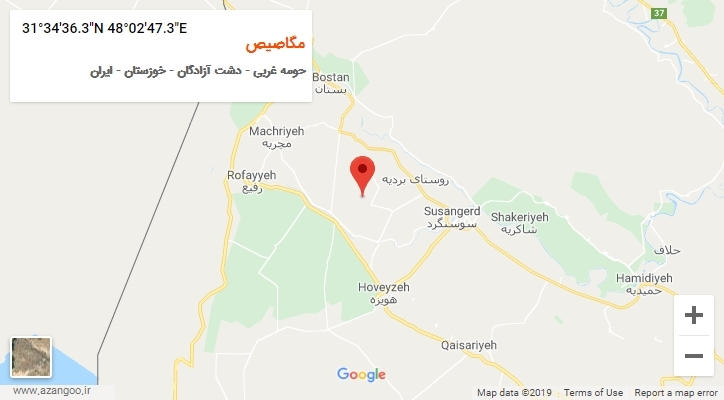 روستای مگاصیص بر روی نقشه