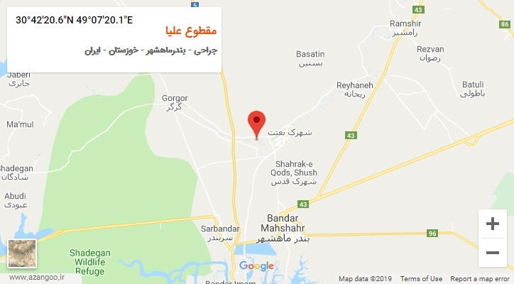 روستای مقطوع علیا بر روی نقشه