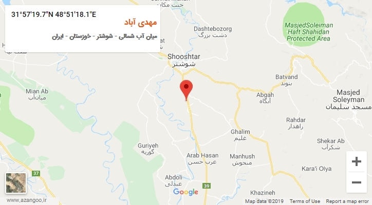 روستای مهدی آباد بر روی نقشه