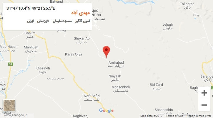 روستای مهدی آباد بر روی نقشه