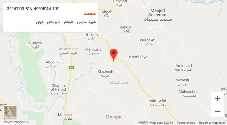 روستای محمد بر روی نقشه