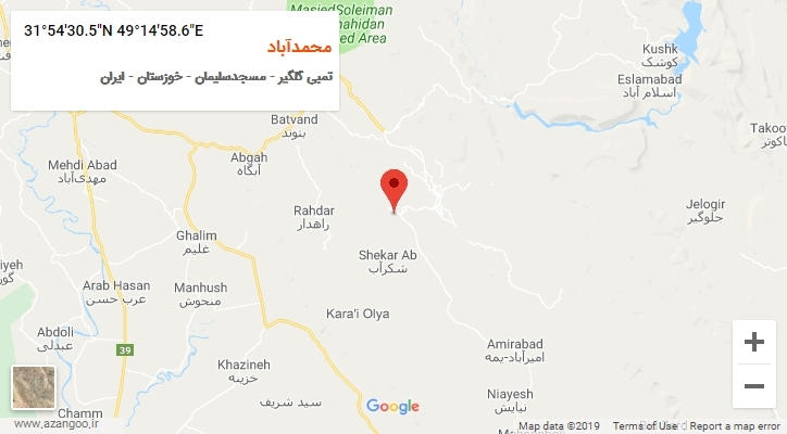 روستای محمدآباد بر روی نقشه