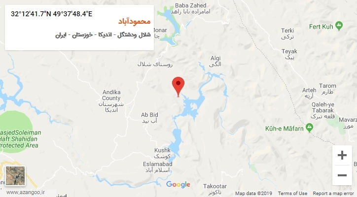 روستای محمودآباد بر روی نقشه
