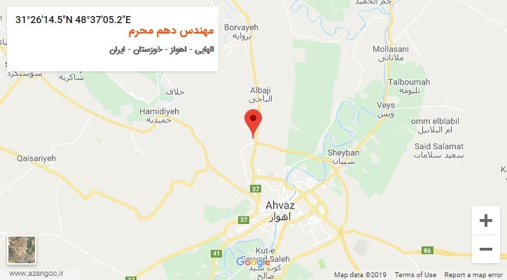 روستای مهندس دهم محرم بر روی نقشه