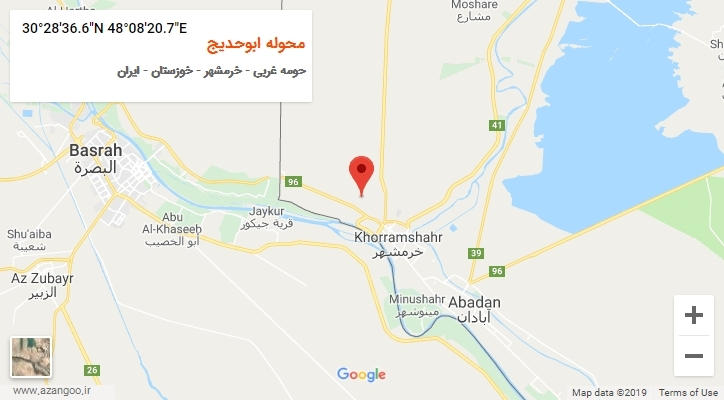 روستای محوله ابوحدیج بر روی نقشه