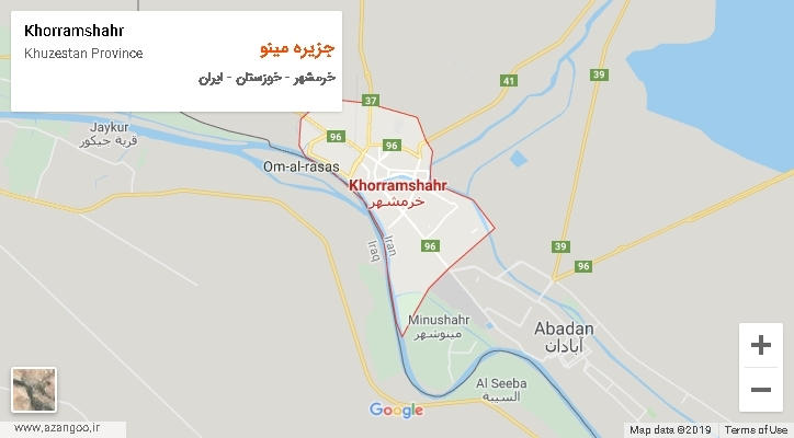 دهستان جزیره مینو بر روی نقشه