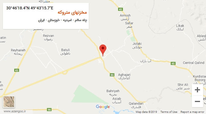 روستای مخزنهای متروکه بر روی نقشه