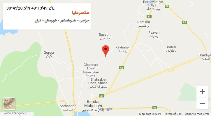 روستای مکسرعلیا بر روی نقشه