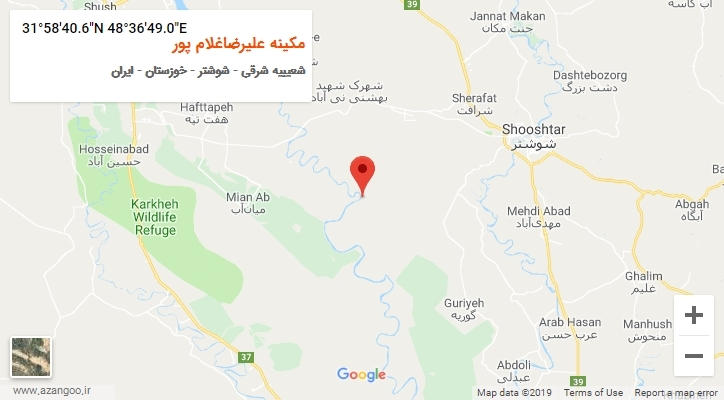 روستای مکینه علیرضاغلام پور بر روی نقشه