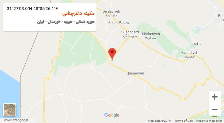 روستای مکینه داغرچنانی بر روی نقشه
