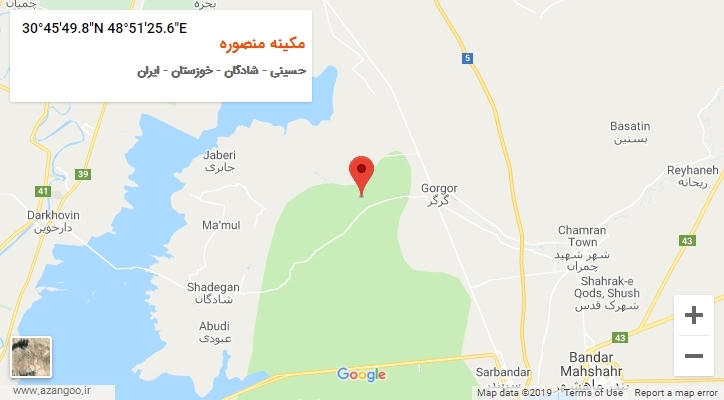 روستای مکینه منصوره بر روی نقشه