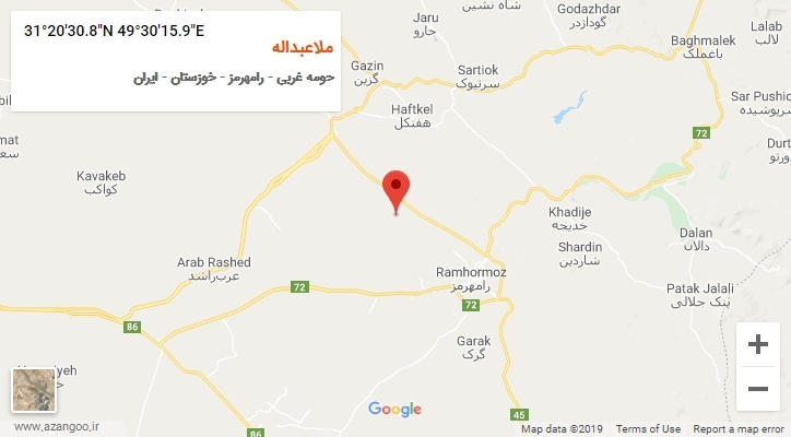 روستای ملاعبداله بر روی نقشه