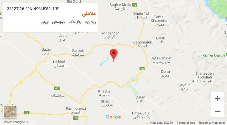 روستای ملاعلی بر روی نقشه