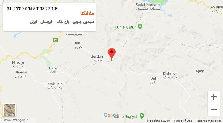 روستای ملاانکنا بر روی نقشه