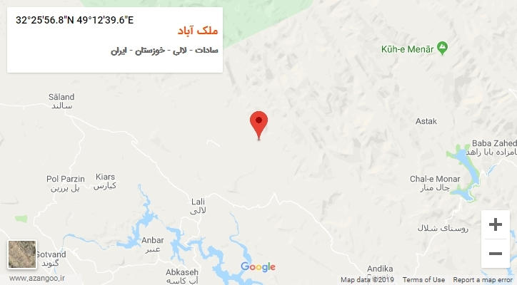 روستای ملک آباد بر روی نقشه
