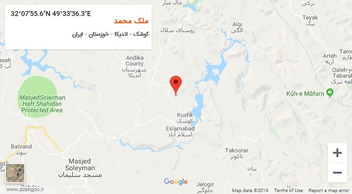روستای ملک محمد بر روی نقشه