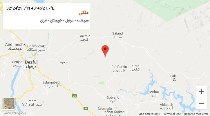 روستای ملکی بر روی نقشه