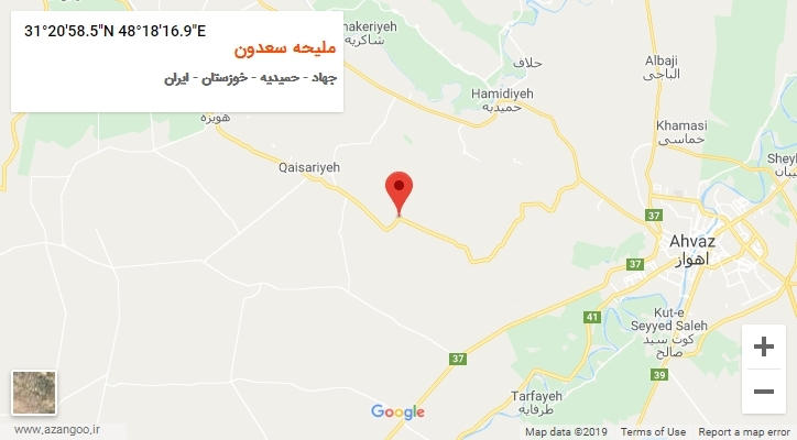 روستای ملیحه سعدون بر روی نقشه