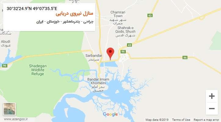 روستای منازل نیروی دریایی بر روی نقشه